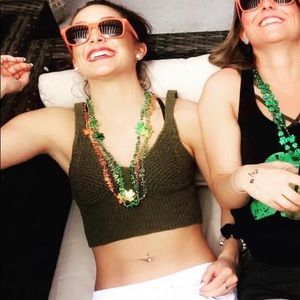 ✨Crochet olive crop top